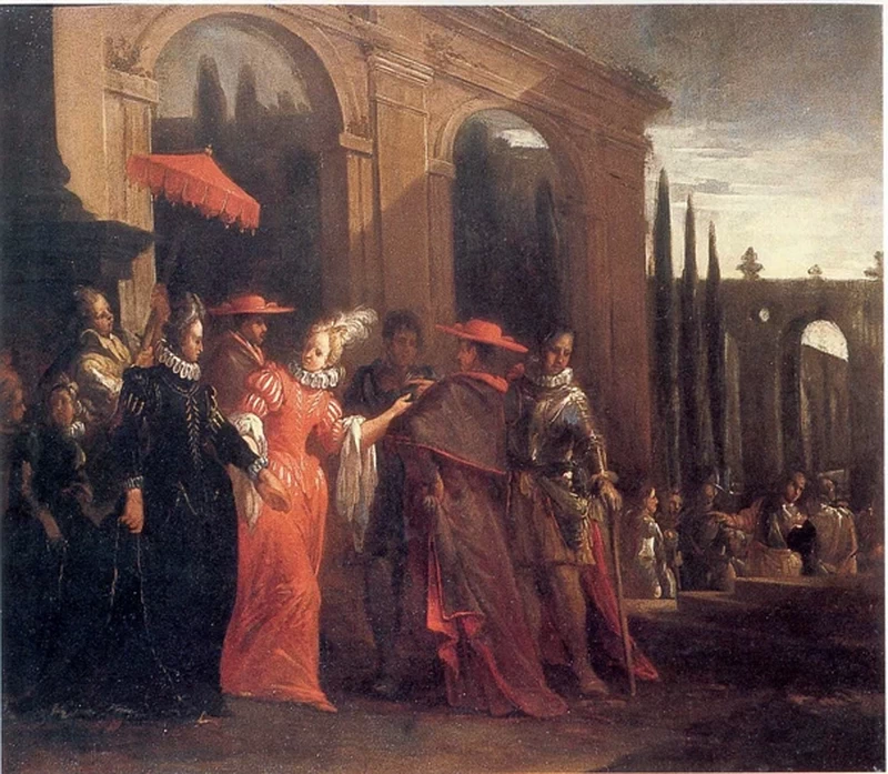 Elisabetta Farnese incontra i cardinali Gozzadini e Acquaviva